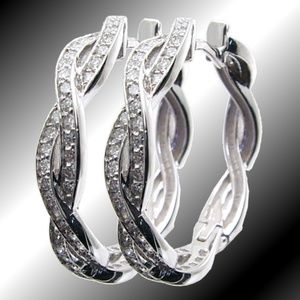 Diamond Hoop Earrings .91TDW 14KT White Gold
